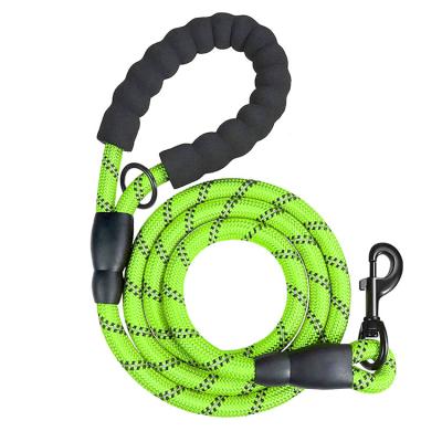 China Reflective Heavy Duty Large Reflective Nylon Braided Climbing Rope Dog Leash with soft Handle for sale