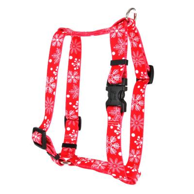 China Personalized Cute Print Custom Pet Gifts Adjustable Step-In Christmas Dog Harness Set for sale