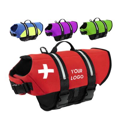 China Viable Customize Pet Large Dog Swim Vests Neoprene Safety Dog Life Vest Floating Vest For Swimming for sale