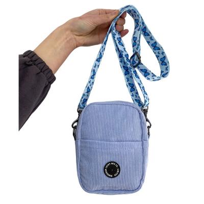 China Sustainable Custom Pet Training Hiking Food Pouch Cross - Body Corduroy Dog Treat Walking Bag for sale