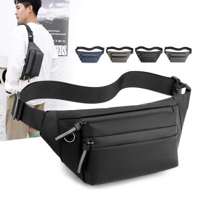 China Wholesale Custom Water Proof Fashion Pussy Pack Belt Waterproof Running Bags Men Cross - Reflective Body Waist Bag With Earphone Hole for sale