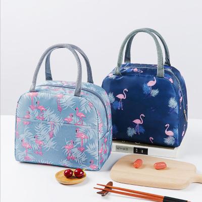 China 2022 Waterproof Insulated Lunch Bag Thermal Custom Flamingos Printing Tote Bags Cooler Picnic Food Lunch Box Bag for sale