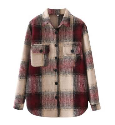 China Wholesales Bestselling Plaid QUICK DRY Comfortable Woolen Coat And Jacket For Women for sale