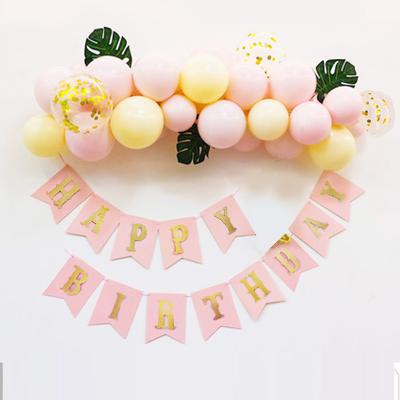 China Latex Balloon Balloon Chain Set Crescent Moon Powder Happy Birthday Decoration Balloons Party for sale