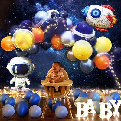 China Kids Fast Decoration Customized Color Led Balloon Party Decoration Light Fly In Space Birthday Party Backdrop Kit for sale