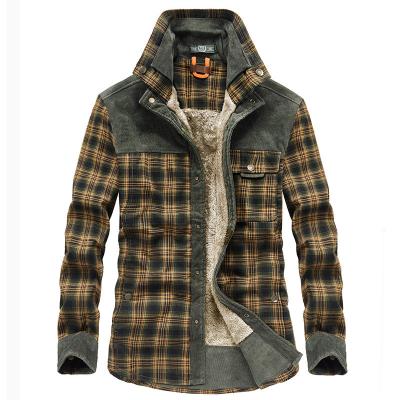 China Winter Viable Warm Jacket New Arrival Slim Fit Plaid Lapel Thickened Cardigan Support-collar Plaid Cotton Long Sleeve Jacket for sale