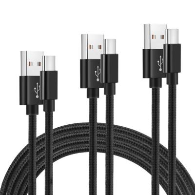 China Charging + Data Sending To Usb Type C Nylon Braided Charging Cable Usb A Data Sync Charging Cable To USB C Male for sale