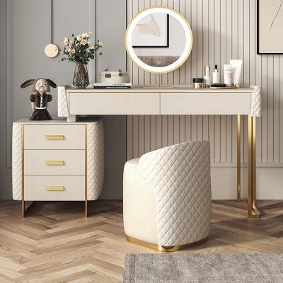 China (Other)Adjustable Turkish Style Dressing Table Gold Makeup Dresser Dresser With Led Mirror for sale