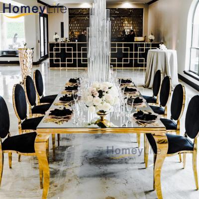 China Modern Factory Event Decoration MDF Moon Table Stainless Steel Royal Wedding Table for sale