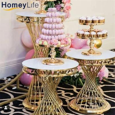 China Modern Gold Modern Cake Table Centerpieces Wedding To Wedding Table for sale