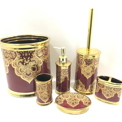 China Sustainable 6 Pieces Bathroom Accessory Ceramic Set for sale