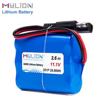 China Small Lightweight High Capacity 11.1V 12V 2600mAh Lithium Ion Battery Pack for sale