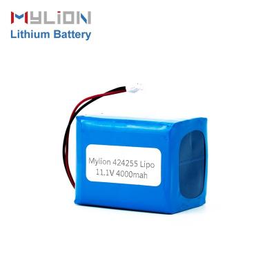 China Small lightweight high capacity mylion 11.1v 4000mah 424255 lithium polymer battery for sale