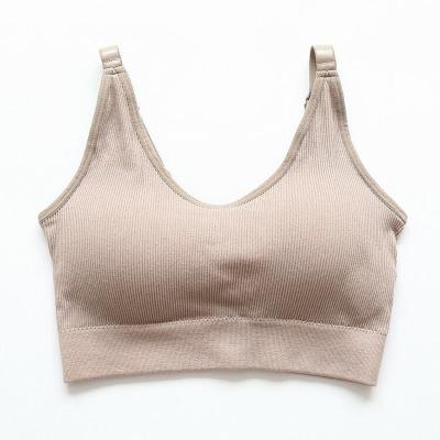 China Amazon Japanese Style Women Sports Soft Breathable Underwear Yoga Hot Selling Antibacterial Wireless Bra for sale