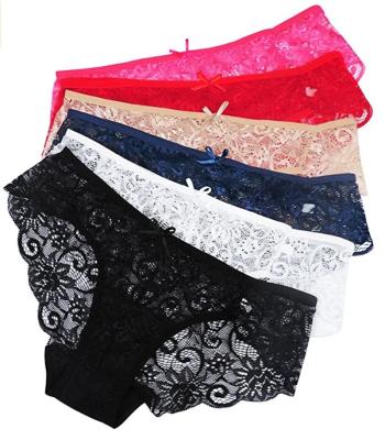 China Sexy Women's Breathable Underwear Set Bikini Lace Underwear Half Back Cover Invisible Seamless Panties for sale