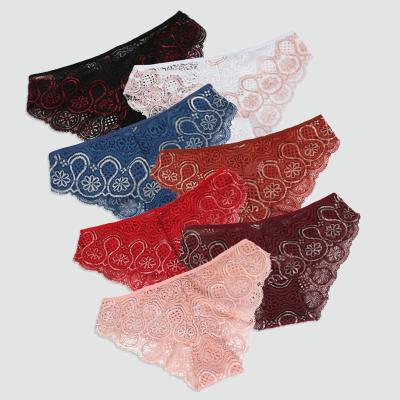 China 1978MF Women's Solid Color Rise Lace Honeycomb Comfortable Healthy Panties Custom Wholesale Breathable Mid For Teen Girls for sale