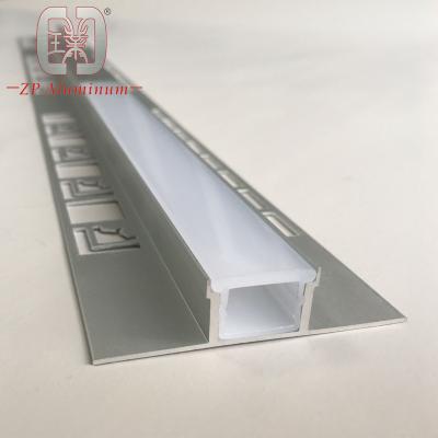 Cina waterproof floor aluminum profile for LED strip light/ LED aluminum profile for floor tile in vendita