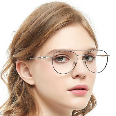 China Optical Frames Fashion Glass Eyewear Women Metal Round Clear Oversized Frame Glasses for sale