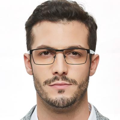 China Optical Frames Wholesale Men Square Metal Frames Glass Stainless Steel Optical Frame for sale