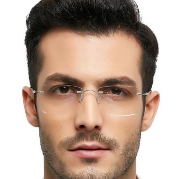 China NEW Titan Glasses Eyewear Memory Alloy Myopia Ultralight Titanium Rimless Elasticity 100% Pure Eyeglasses Optical Lenses Men's Eyewear for sale