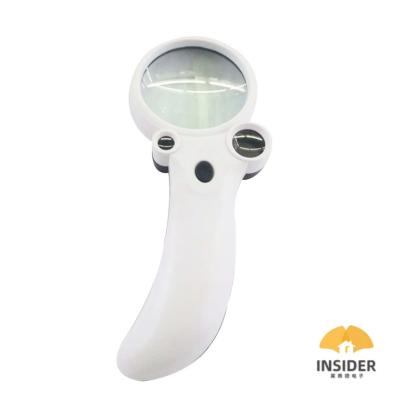 China New Design Curved Board Handle Led Illuminate 2.5X 25X 55X Magnifier With Great Price for sale