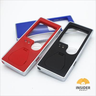 China Brand New Handheld Card Pocket 3X 10X UV Light Magnifier With 5 Led Lights With High Quality for sale