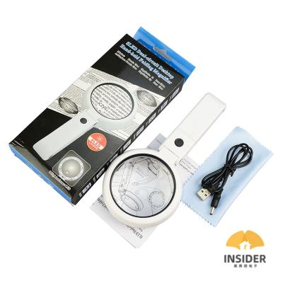 China Amplification Plastic Handheld Folding Desk 8 Led Lights Indicating Repair Magnifier With High Quality for sale