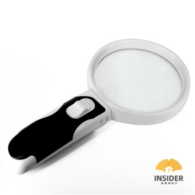 China Magnifier Used Hot-selling Magnifier With Lamp Double-lens Handheld Magnifying Glass Reading for sale