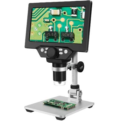 China HD Microscope 7 Inch USB Digital LCD Microscope, 1-1200X Magnification 12MP Handheld Electronic Coin Microscope Camera with 8 LED Lights for sale