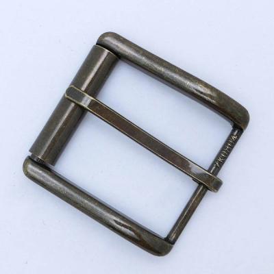 China Pin Buckle 35mm Single Deep Antique Brass Pin Roller Jeans Roll Pin Belt Buckle For Men Tie Buckle Custom Accessories Laser Bag Formal Buckle for sale