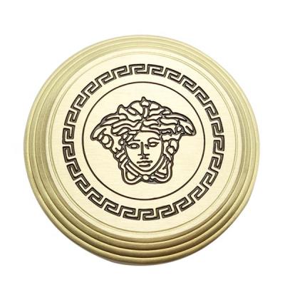 China Fashion Buckle 39mm Medosa Round Dish Beauty Buckle Cheap Custom Gold Solid Brass Belt Buckles For Women for sale