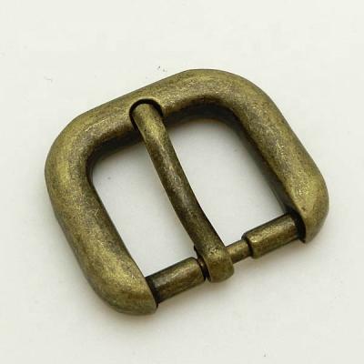 China Pin Buckle 20mm Simple Fashion Small Size Zinc Alloy Casting Antique Brass Finish Buckle For Decorative Narrow Women's Casual Belt Straps for sale