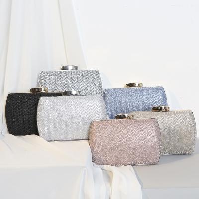 China New Arrival Luxury Vintage Woven Grain Dinner Bag Clutch Bag For Women for sale