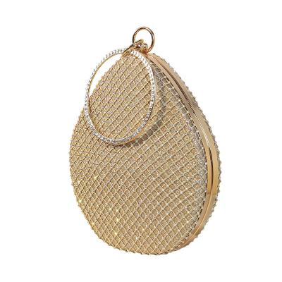 China Hot Sale Women's Handbag Dripping Shape Rhinestone Evening Clutch Bag Party Evening Purse Clutch Bag for sale