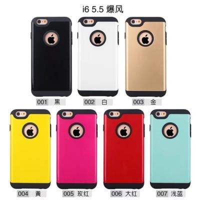 Chine Couverture plus de cas de téléphone portable du silicone 6 d'Apple Iphone 6 avec l'armure colorée détachable en métal à vendre