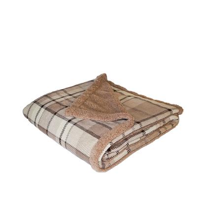 China Wholesale HOT Custom Sherpa Throw Thick Knitted 100% Polyester Plaid Blanket for sale