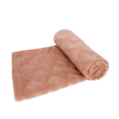 China 3d skin-friendly fall embossed flannel fleece throw blanket for bed for sale