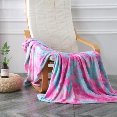 China Single Soft Custom Reversible Dye Fleece Reversible Polyester Sofa Flannel Colorful Fleece Throw Blanket for sale