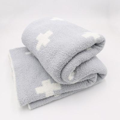 China Wholesale Cute Soft Super Cozy Wholesale Anti-Static Knit Blanket Throw For Winter Sleep for sale