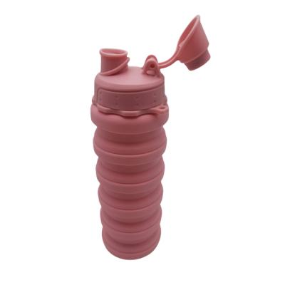 China Wholesale 500ml Silicone Collapsible Camping Viable Drinking Collapsible Water Bottle For Travel Mugs for sale