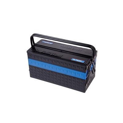 China Tool Storage KING TONY 3 Section Fold Type Metal Tool Box Handy Tool Box Portable Tool Case 87A05-KB for sale