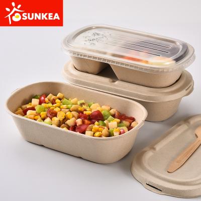 China 100% Compostable Microwavable Wheat Straw Fiber Pulp Food Container for sale