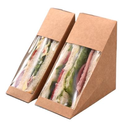 China Disposable Sunkea Take Away Sandwich Wedge Box Container for sale