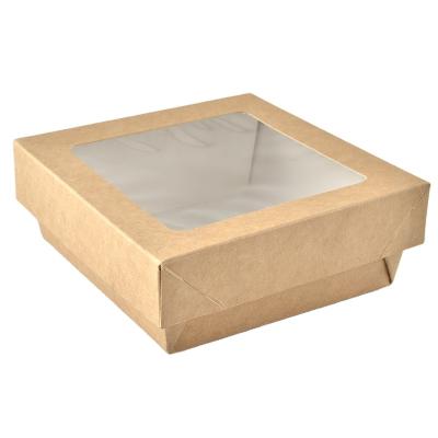 China Sunkea Disposable Disposable Paper Packaging With Window Cake Box for sale