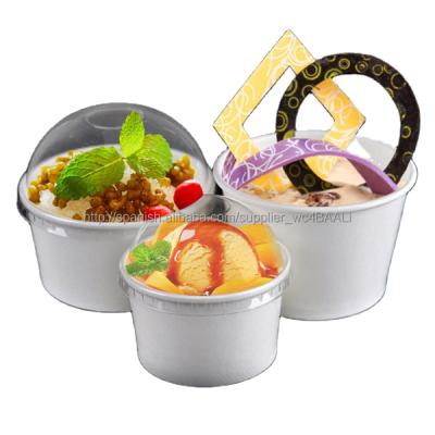 China Disposable Healthy Sundae Paper Cups , Gelto Ice Cream Paper Cups for sale