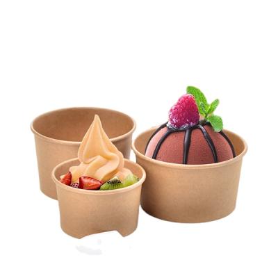 China Disposable Paper Disposable Hot Takeaway Food Packaging Single Wall Ice Cream Cups for sale