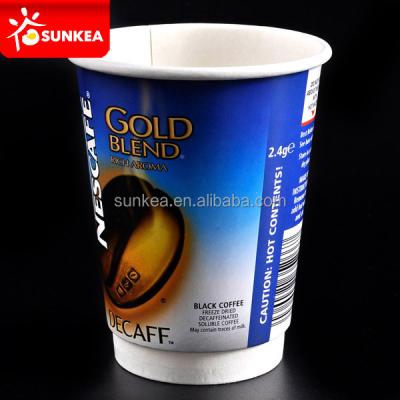 China Food Grade 10oz Disposable Double PE Coated Wallpaper Double Coffee Cups for sale