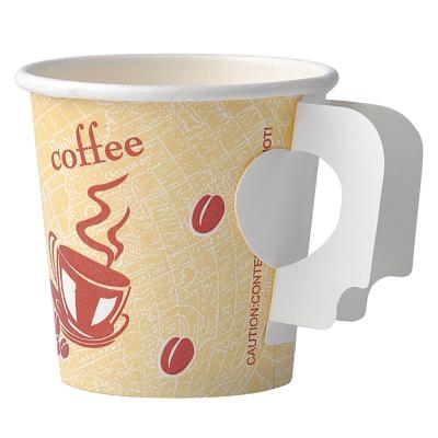 China Disposable Handled Insulated Disposable Paper Cups For Coffee for sale