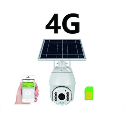 China Outdoor Wireless Siren Camera Security P65 Solar Battery Built-in Waterproof PTZ Alarm 4G Camera with AI Motion Detection for sale