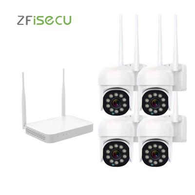 China Eseecloud IP65 PAN-TILT ZFISECU Kit 2/4/8CH 3MP Wireless PTZ NVR Outdoor CCTV System P2P CCTV Kit Outdoor WiFi PTZ NVR Kit for sale